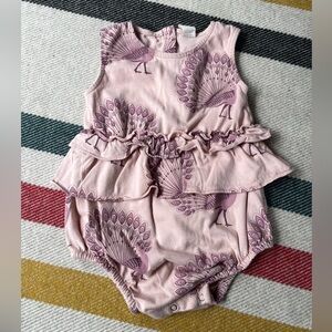 Kate Quinn Mauve Peacock Ruffled Bodysuit